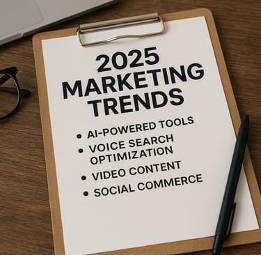 2025 marketing trends board