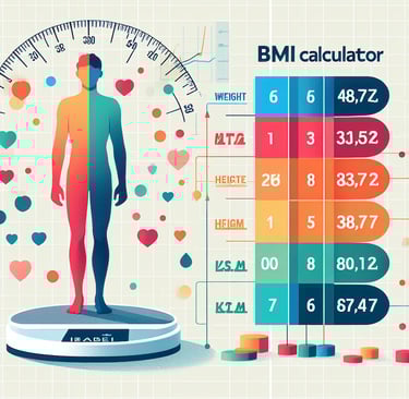a man standing on a scale with a calculator