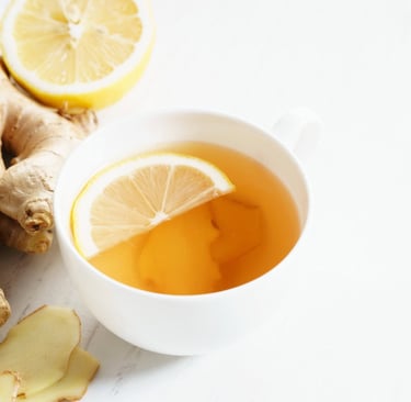 Чай с мед лимон и джинджифил