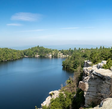 a lake with a mountain view and a view of the water