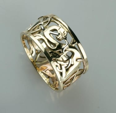 Celtic dogs in 3 colours of gold
