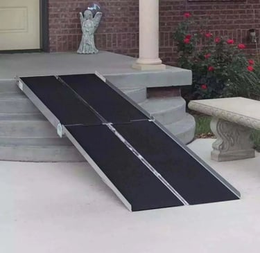 a foldable ramp for a wheelchair