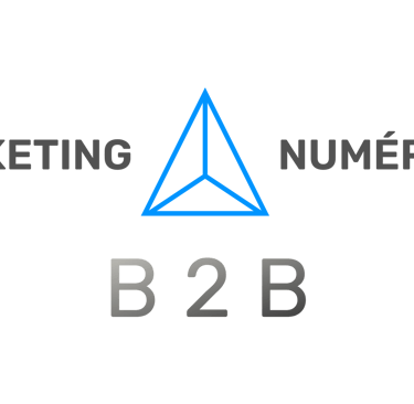 a blue and white logo for marketing and marketing