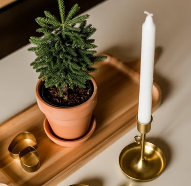 a small plant in a potted potted on a table