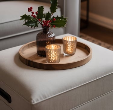 a tray tray with candles and candles on a tray