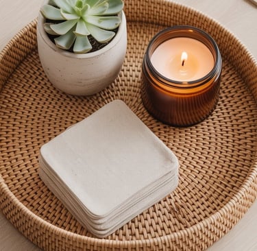 a small table with a candle and a candle