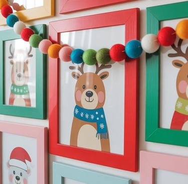 a wall hanging on a wall with a christmas tree