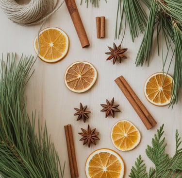 a bunch of oranges and cinnamons on a table