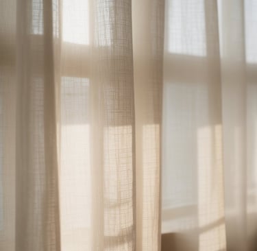 a window with curtains and curtains in a room