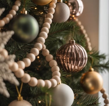 a christmas tree with ornaments and ornaments on it