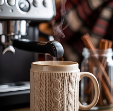 a coffee cup with a cup of coffee and a cup of coffee