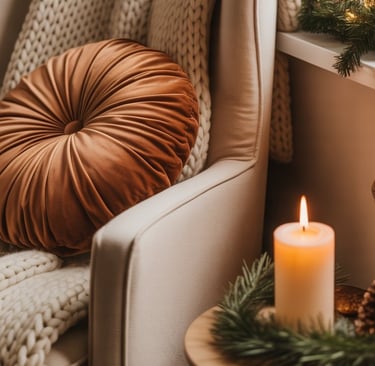 a christmas tree with a candle and a candle