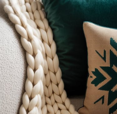 a blanket blanket on a couch with pillows