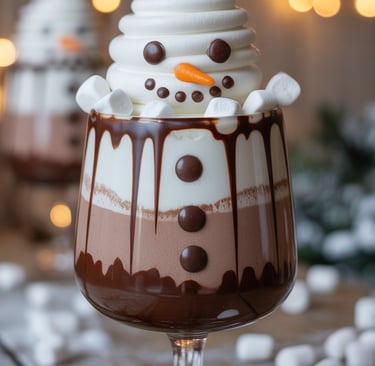 a chocolate pudding in a glass of milkshack