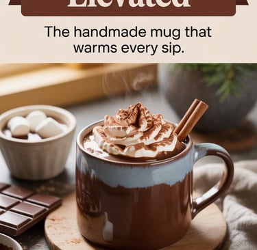 a hot chocolate mug with hot chocolate and marshmallows