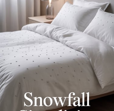 a bed with a white bed and a lamp