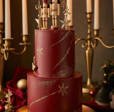 a cake with candles and candles on a table