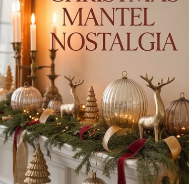 a mantle mantle mantle with christmas decorations and candles