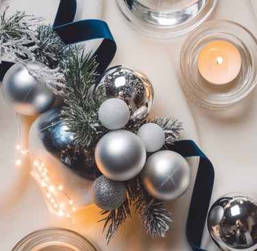 a table with candles and candles on it