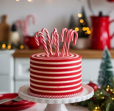 a cake with candy cane canel candy canel candy canel