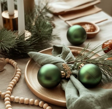 a table with a table cloth and a candle
