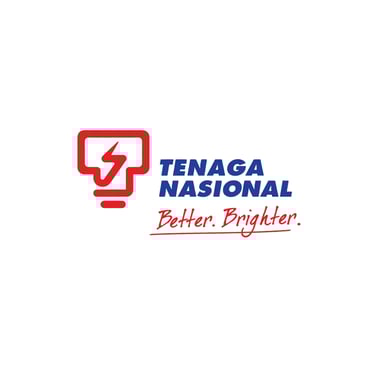 Official Tenaga Nasional Berhad logo featuring a red lightbulb icon and corporate tagline Better Brighter.