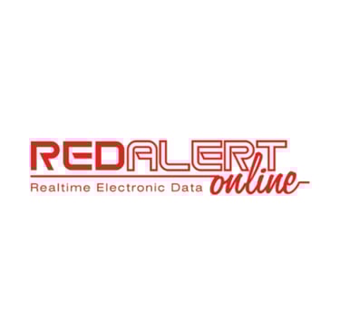 Red Alert Online logo for Realtime Electronic Data services in bold red typography.