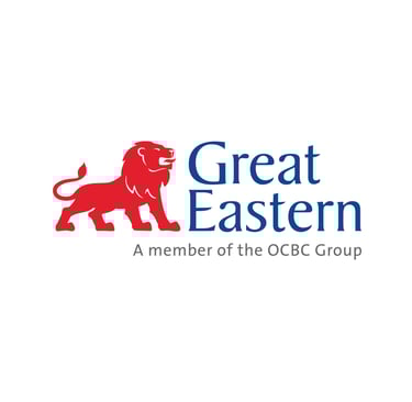 Great Eastern logo featuring a red lion and blue text, a member of the OCBC Group.