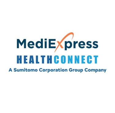 MediExpress HealthConnect logo, a Sumitomo Corporation Group healthcare solutions company.
