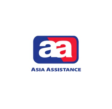 Asia Assistance company logo featuring blue and red lowercase aa letters on a white background.