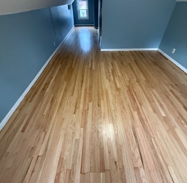 Hardwood floors after refinishing with natural