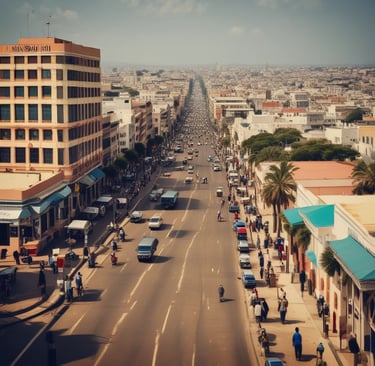 A vibrant outdoor market is selling fresh produce.