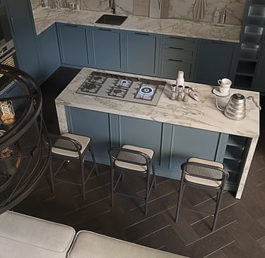 Blue kitchen design by ali moradi