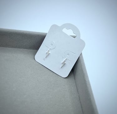 brinco em prata 925 raio cravejado