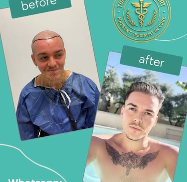 before and after hair transplantation turkey