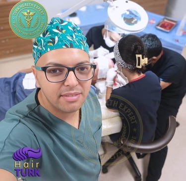 medico dento de la operacion del injerto capilar
