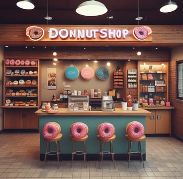 A yellow sign with bold black text in German promoting an agency located on a street. The background shows part of an urban setting with tables and chairs on a sidewalk.