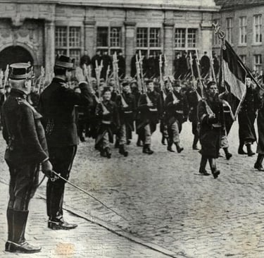 Défilé des troupes belges et françaises