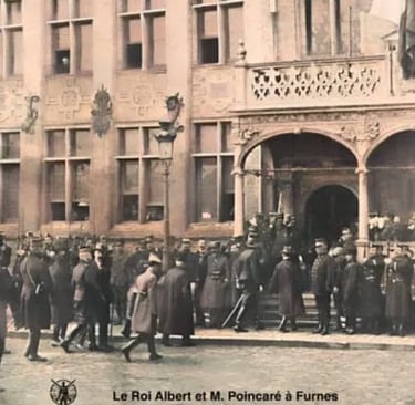 Le roi Albert 1er et Poincaré à Furnes.