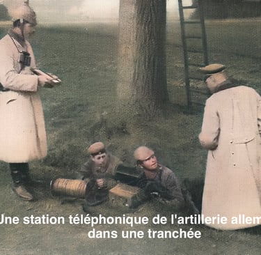 Station de téléphonie dans une tranchée