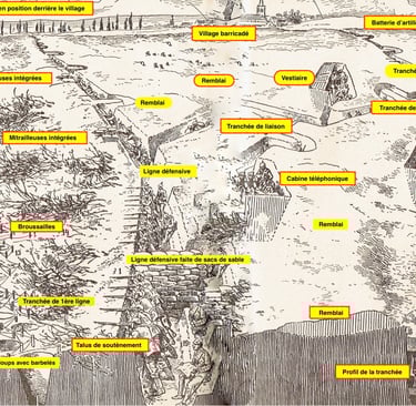Schéma d'une tranchée allemande