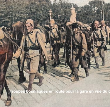 Les soldats bosniaques au départ pour le front.