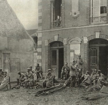Des blessés allemands à la mairie de Vareddes