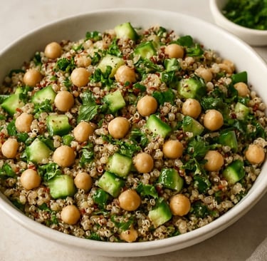 Quinoa, Chickpea & Cucumber Super Salad