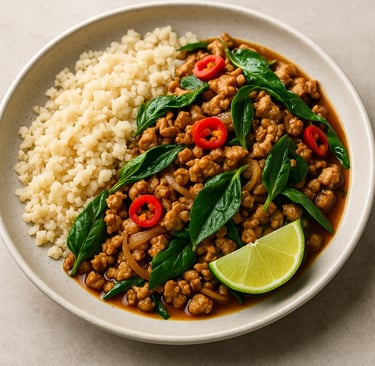 Thai Basil Chicken with Cauliflower Rice