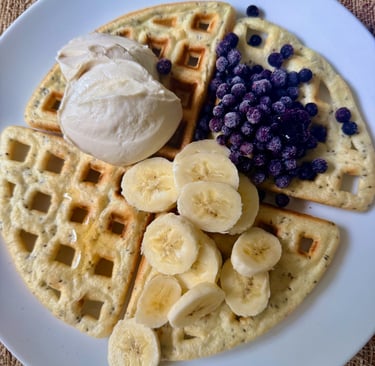 Chia Oat Protein Waffles