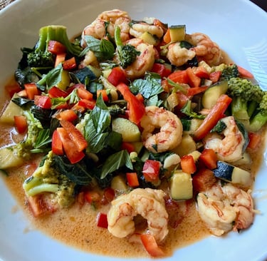 Thai Basil Prawns Bowl