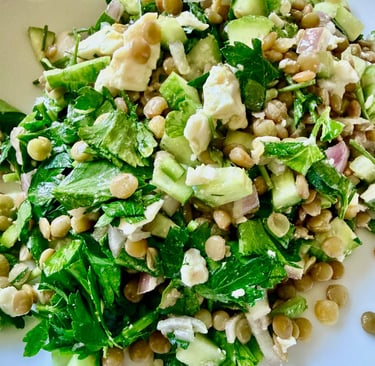 Lentil Cucumber Feta Salad