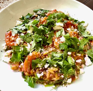 Mediteranean Orzo with Prawns and Feta 