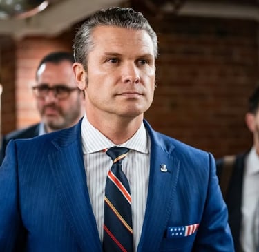 a man in a blue suit and tie with a tie